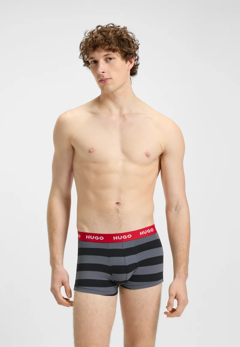 HUGO Three-pack of logo trunks in stretch cotton