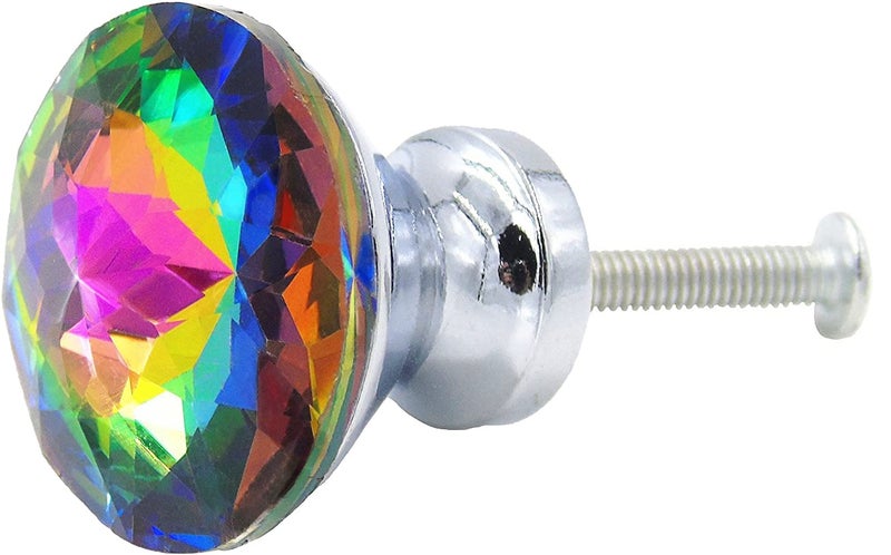 Tecrio 12pcs-Pack 30MM Colorful Crystal Glass Cupboard Wardrobe Cabinet Drawer Knob Door Pull Handle (Colorful) - Image 2