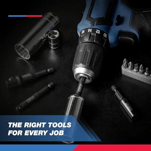 NEIKO 00244A Impact Socket Adapter and Magnetic Bit Holder Set | 4-Piece Set | 1/4-Inch Hex Shank with 1/4, 3/8, 1/2-Inch Drives | CR-V - Image 5