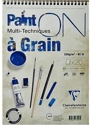 Paint'on Multi-Purpose Sketching Drawing Book Block A5 with Spiral Top 200 Gr. 20 Sheets