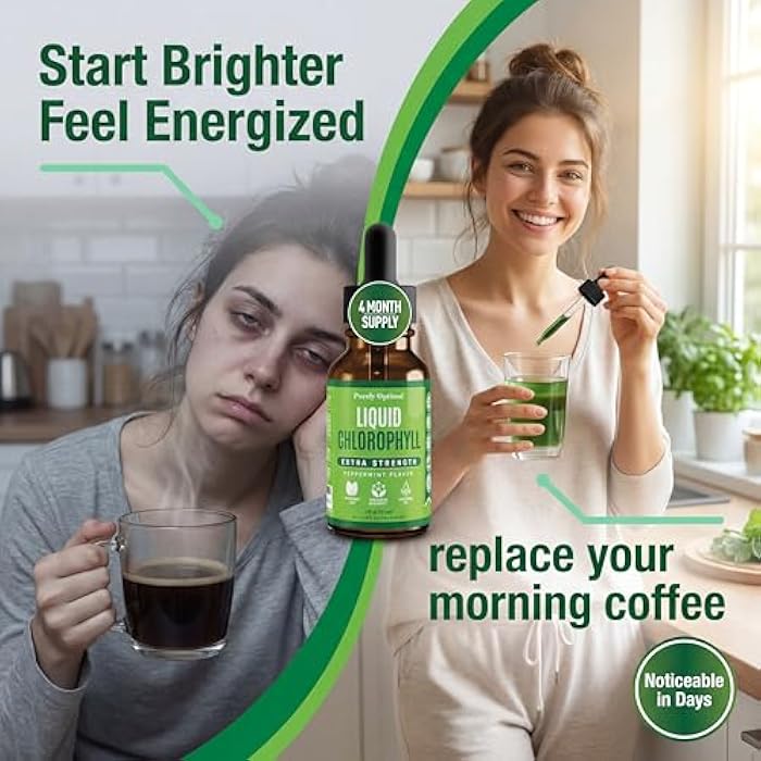 Purely Optimal Premium Chlorophyll Liquid Drops - 100% Natural & Gluten Free Liquid Chlorophyll - Non GMO, 118 Servings - Image 3