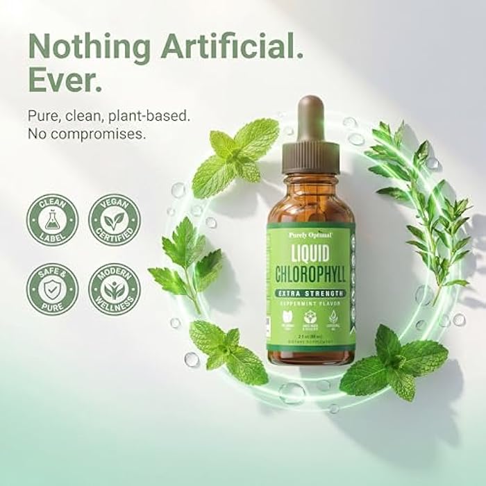 Purely Optimal Premium Chlorophyll Liquid Drops - 100% Natural & Gluten Free Liquid Chlorophyll - Non GMO, 118 Servings - Image 4