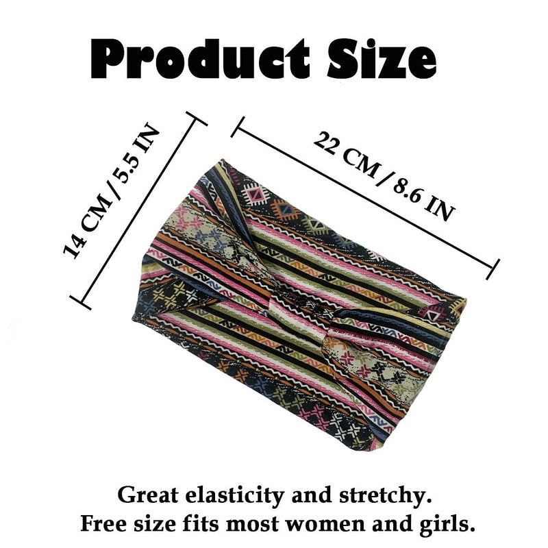 K-Elewon 3 Pack Women Wide Elastic Head Wrap Headband Sports yoga Hair Band (3 Pack(A10)) - Image 2