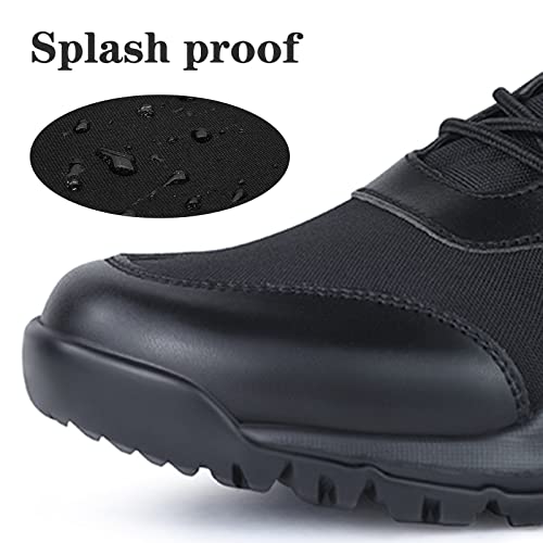 LUDEY Tactical Boots for Men Lightweight Military Combat Boots Waterproof Comfortable for Work & Security Black 8.5US - Image 3