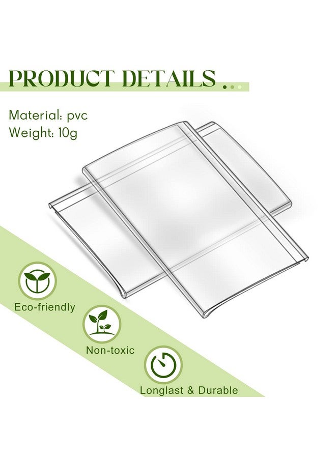 Cindeer 72 Pieces Shelf Tag Label Holders Adhesive Wire Self Label Holder Clear Plastic Shelf Tag Holders Price Tag Holder For Supermarket School Library Bookshelves Mailbox Storage Bins (2.4 X 1.6 Inch)  - Image 4
