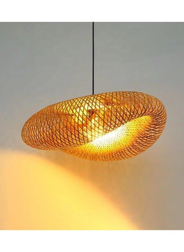 FAMI LIGHTS Bamboo Chandelier Lamp LED Hanging Ceiling Light for bedroom, dining table, living room, Cafe and Restaurant with E 27 Balbu (60cm) - Image 4