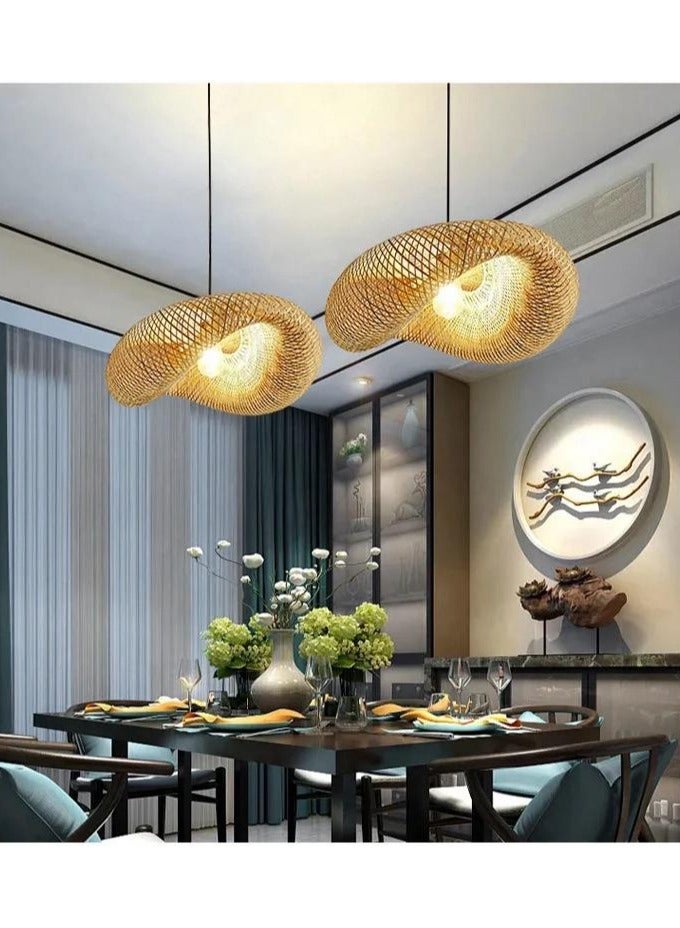 FAMI LIGHTS Bamboo Chandelier Lamp LED Hanging Ceiling Light for bedroom, dining table, living room, Cafe and Restaurant with E 27 Balbu (60cm) - Image 5