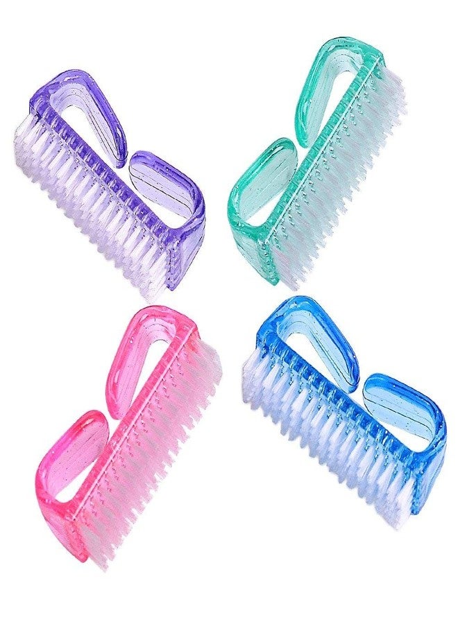 Gonegal Nail Cleaning Brush, Fingernail Brush with Plastic Handle Nail Scrubber for Cleaning Toenails - Easy to Use Nail Scrub Brush - Nail Cleaner Brushes 4 Pcs - Image 1