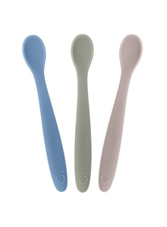 WeeSprout ملاعق وي سبراوت السيليكون للأطفال - أدوات تغذية الرضع للمرحلة الأولى مع طرف ناعم، أدوات مطبخ قابلة للانحناء للآباء والتغذية الذاتية، فائقة المتانة، آمنة في غسالة الصحون، حقيبة سفر، مجموعة من 3 - Image 1