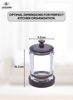 Life Smile Food Storage Jars Set with Lids - Airtight Canister Set Containers, Acrylic Food Storage of Bulk, Dry Food Including Flour, Sugar, Coffee, Rice, Tea, Spices (Wooden Cover, 4 Pieces)  - Image 3