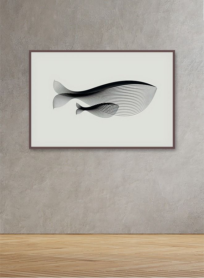 Marktna Canvas Wall Art For Wall Decoration, Modern Design, With A Hollow Brown Frame, Size (120x80), One Piece - Image 1