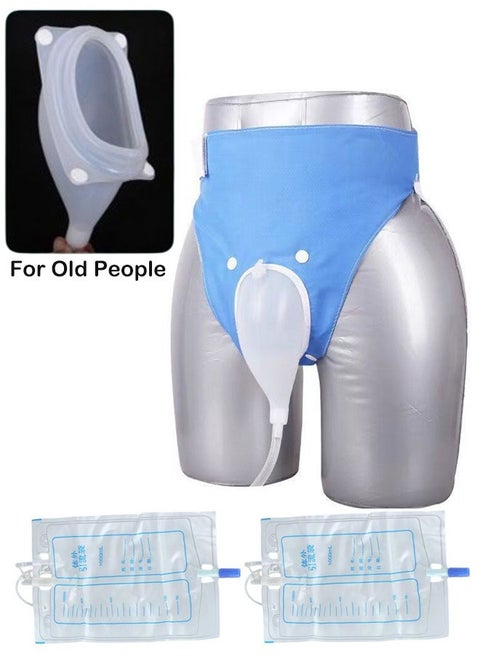 Silicone Breathable Wearable Urine Collector for Bedridden Patients with Pee Catheter Duct for Old People