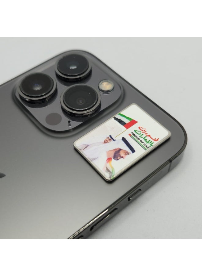 Acnor We proud Of UAE Leader MBZ Quote Metal Sticker –Arabic Calligraphy Emirates Design .Premium Quality Metal for Mobile, Laptop,Accessories Fans Display for I pad,Walls, - Image 3