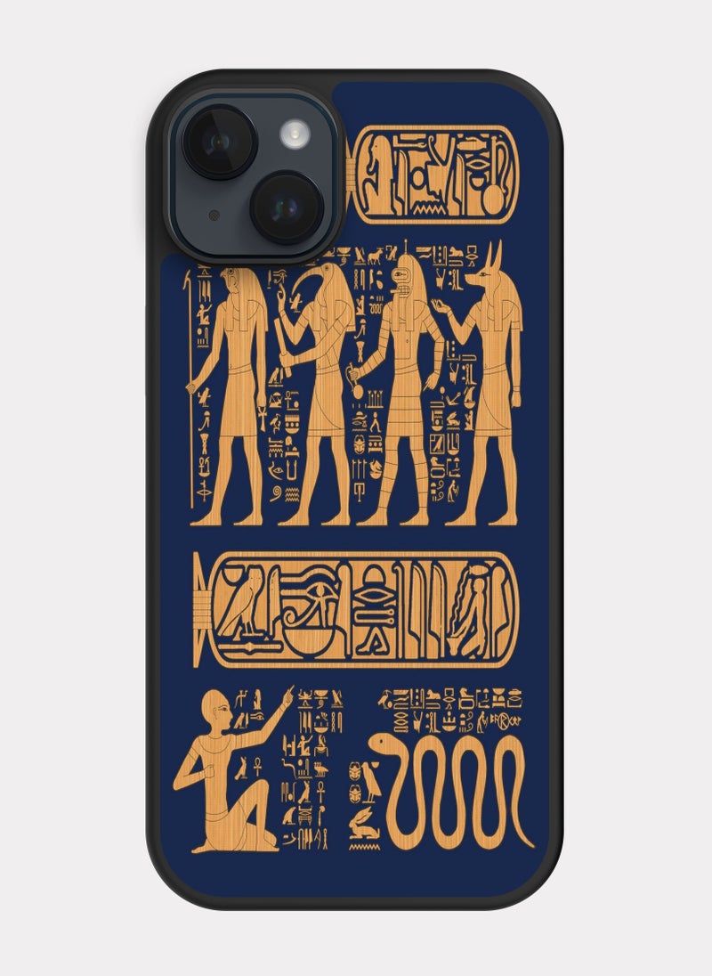 بكسلات كفر ايفون 14 بلس مصر فرعونية ازرق - Image 1