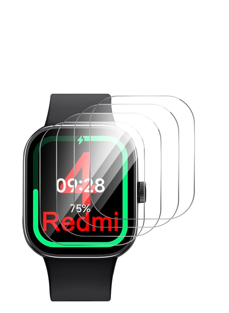 SYOSI Screen Protector for Redmi Watch 4, 4 Pack Transparent Screen Protective Film, Anti-Bubble Tempered Glass Screen for Redmi Watch 4 - Image 2