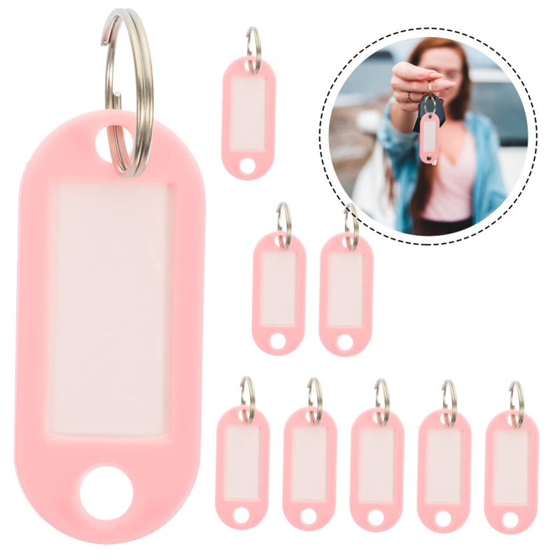 Pink Color Coded Key Tags with Label Window 15pcs for Easy Key and Luggage Identification - Image 4