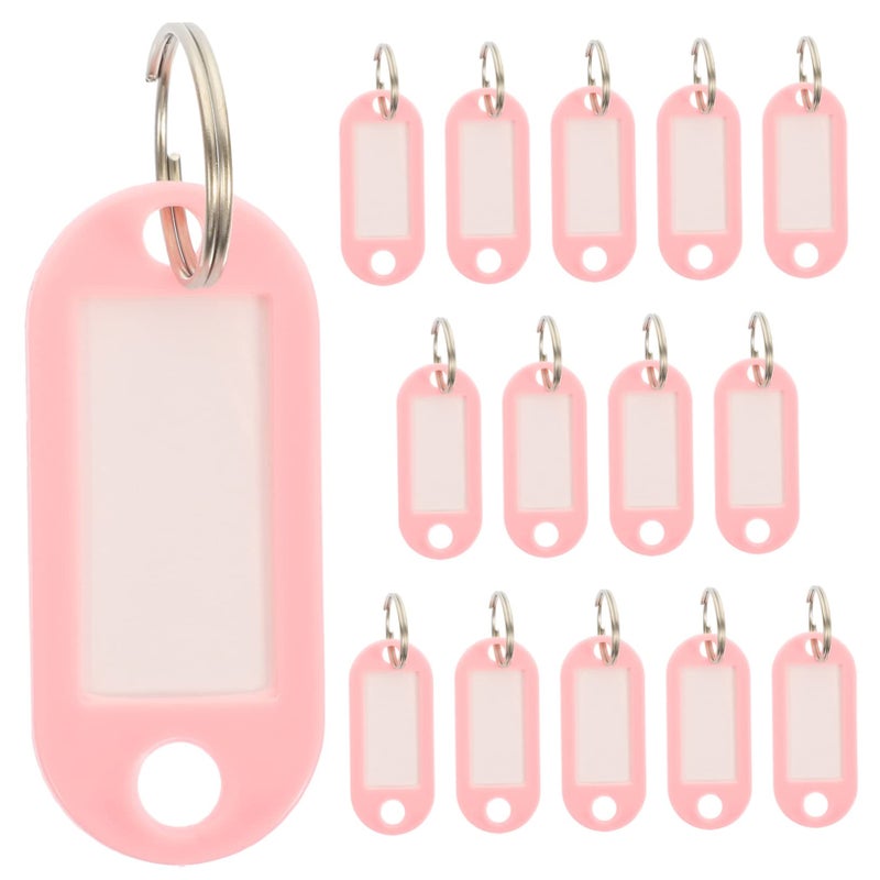 Pink Color Coded Key Tags with Label Window 15pcs for Easy Key and Luggage Identification - Image 2