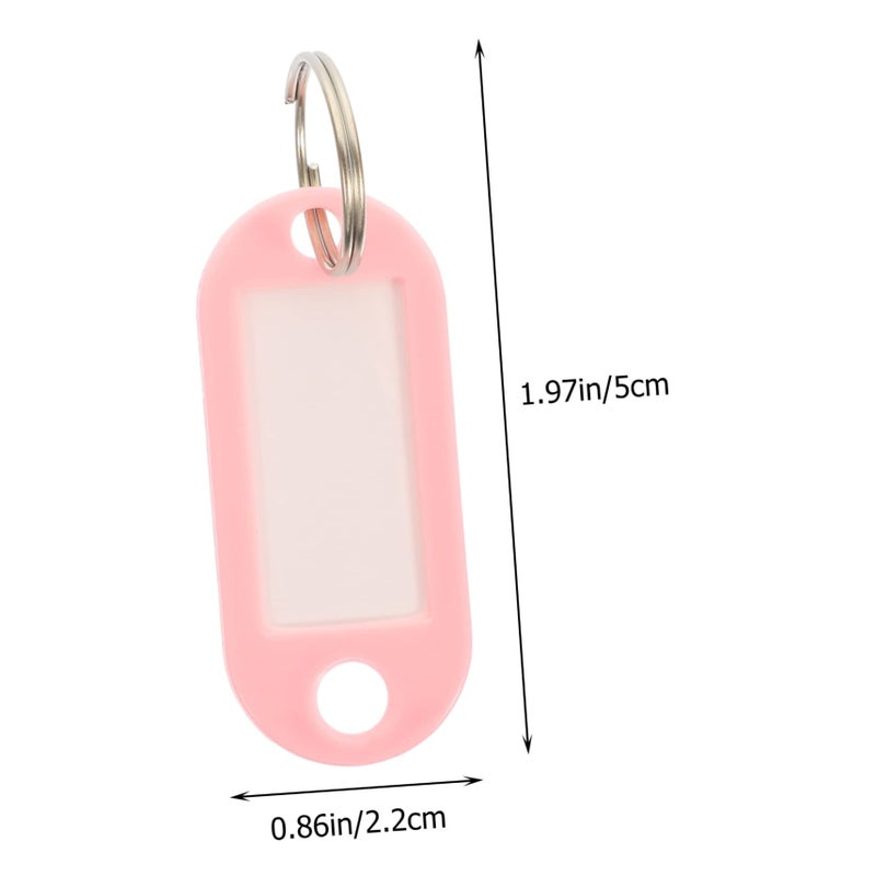 Pink Color Coded Key Tags with Label Window 15pcs for Easy Key and Luggage Identification - Image 3
