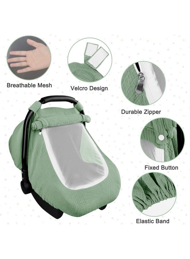 Hooyax أغطية مقاعد السيارة من هوياكس للأطفال، غطاء مقعد السيارة الصيفي للأطفال الأولاد والبنات مع نافذة قابلة للتنفس، مظلة مقعد السيارة الخفيفة للأطفال، أخضر - Image 3