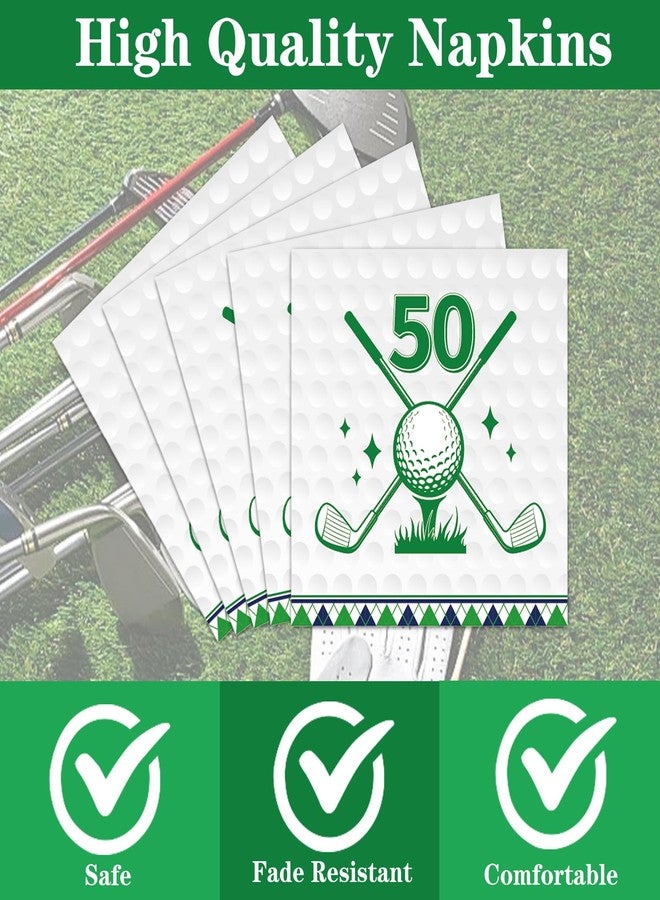 Rakuto Golf 50th Birthday Tableware Decorations for Men, Golf Theme Fiftee Birthday Party Plates Napkins and Forks, Disposable Paper Plates Supplies Decor Serves 24 - Image 4