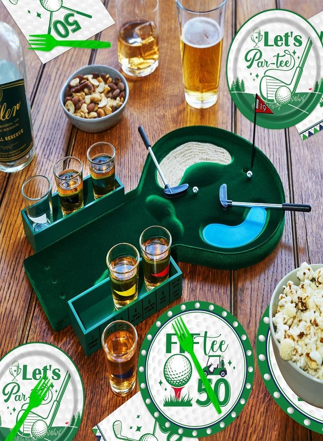 Rakuto Golf 50th Birthday Tableware Decorations for Men, Golf Theme Fiftee Birthday Party Plates Napkins and Forks, Disposable Paper Plates Supplies Decor Serves 24 - Image 5