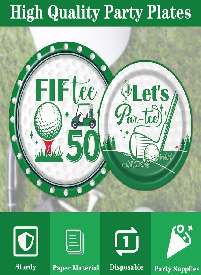 Rakuto Golf 50th Birthday Tableware Decorations for Men, Golf Theme Fiftee Birthday Party Plates Napkins and Forks, Disposable Paper Plates Supplies Decor Serves 24 - Image 3