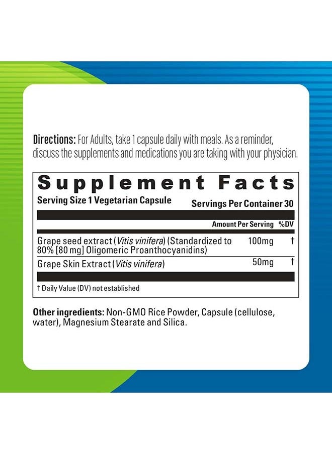 blueberry NATURALS - خلاصة بذور العنب 100 مجم 30 كبسولة - Image 1
