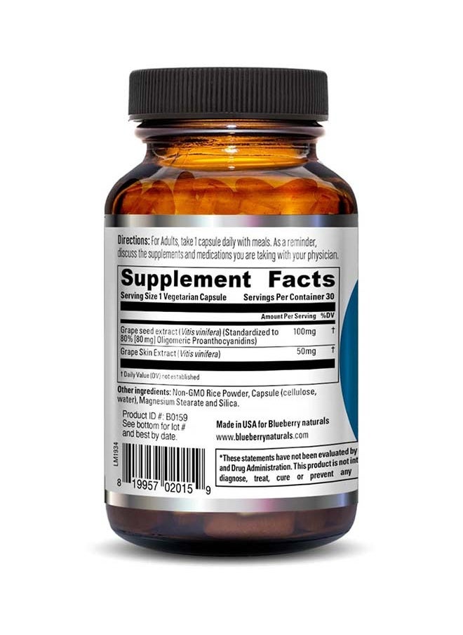 blueberry NATURALS - خلاصة بذور العنب 100 مجم 30 كبسولة - Image 1