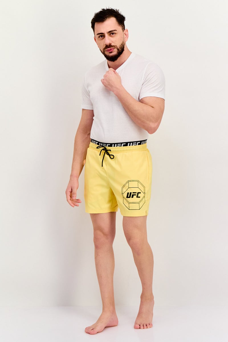 Ufc Men Brand Logo Board Shorts, Yellow - Image 4