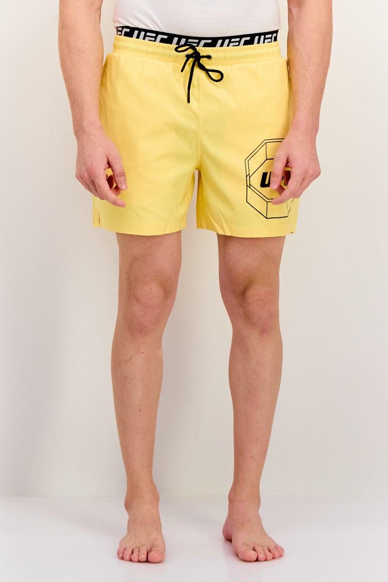 Ufc Men Brand Logo Board Shorts, Yellow - Image 1