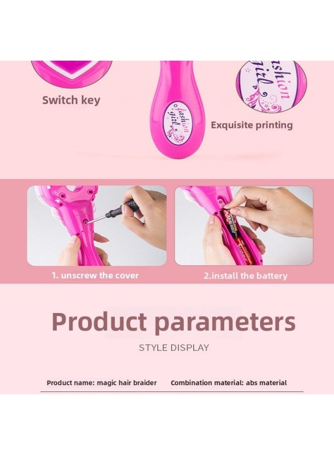 إسكدنيا لعبة تجديل الشعر الكهربائية ذات الثلاث خصلات من إكسبلوشنز جديلة متسخة وربطة شعر وربطة شعر للأطفال - المواصفات: صندوق كبير لضفائر الشعر - Image 4