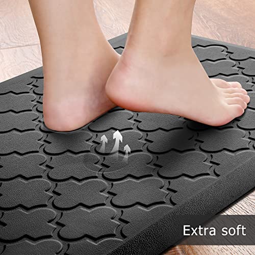 SoftDuo Kitchen Mat [2 PCS] Cushioned Anti-Fatigue Floor Mat, Waterproof Non-Skid Ergonomic Comfort Foam Rugs, Standing Mat for Kitchen, Floor,Office, Sink, Laundry(Black) - Image 3