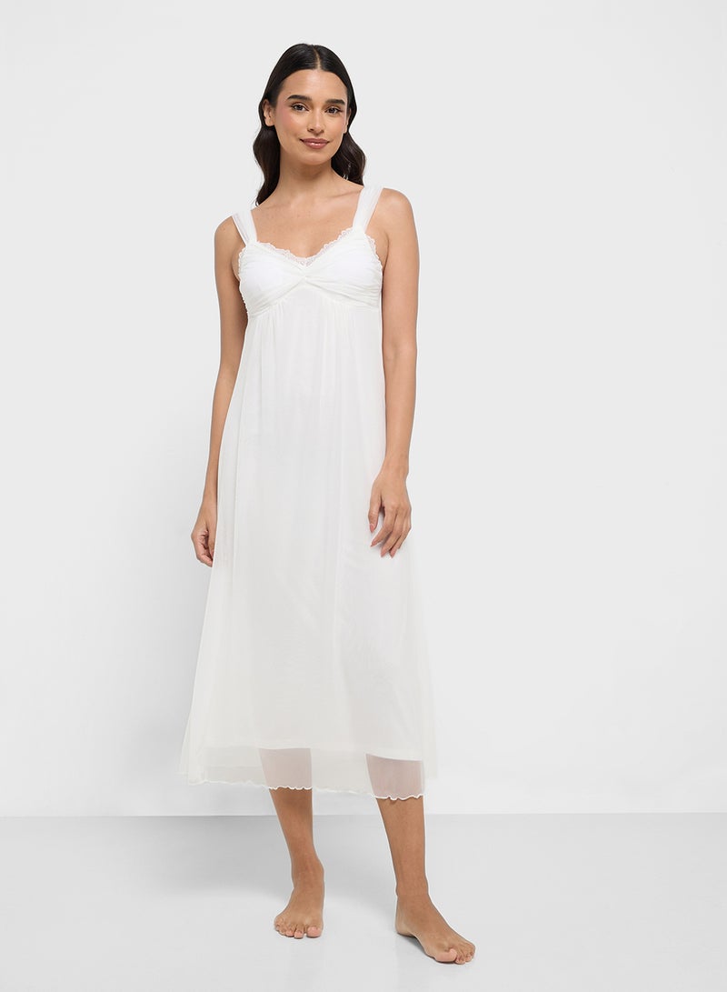 ELLA Nighdress With Lace Trims  - Image 1