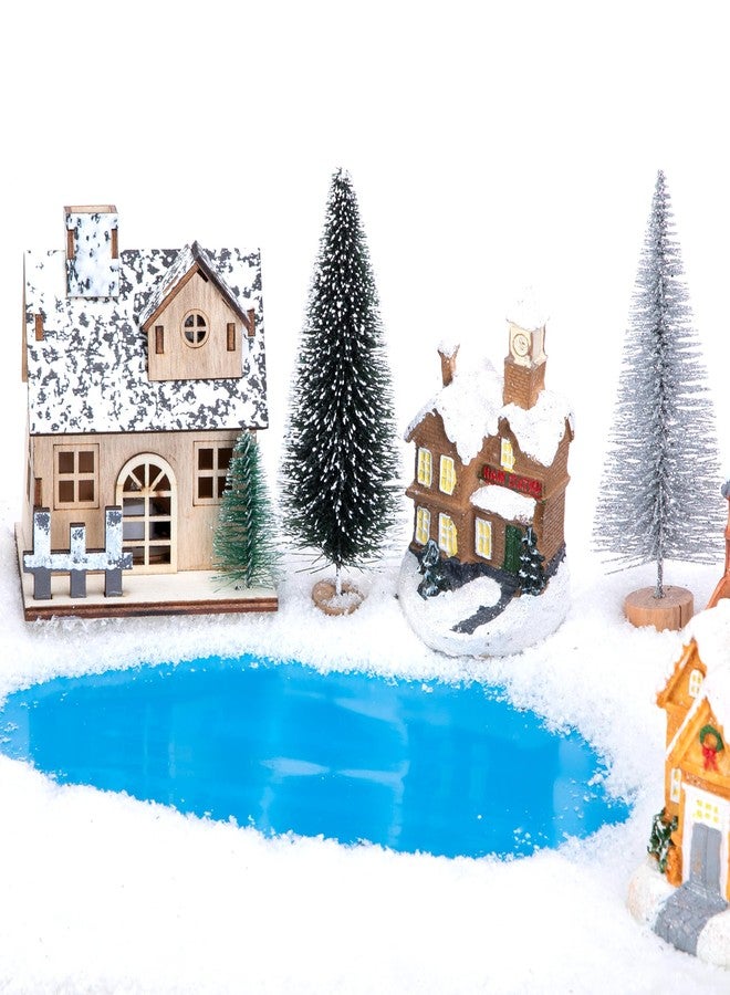 Wehhbtye 59'' x 15.7'' Christmas Village Ocean Display Mat, Christmas Village Miniature Ocean Mat, Xmas Villages PVC Pad Decoration for Holiday Mini Landscape Scene Accessories (Light Blue) - Image 4