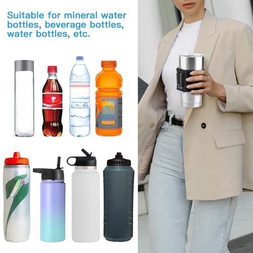 Xxerciz Water Bottle Carrier Holder with Belt Clip Bottle Carrier Sleeve for Mineral Bottle Beverage Bottle and Other Small Water Bottles on Outdoor Walking Hiking Traveling - Image 2