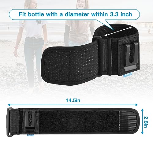 Xxerciz Water Bottle Carrier Holder with Belt Clip Bottle Carrier Sleeve for Mineral Bottle Beverage Bottle and Other Small Water Bottles on Outdoor Walking Hiking Traveling - Image 3