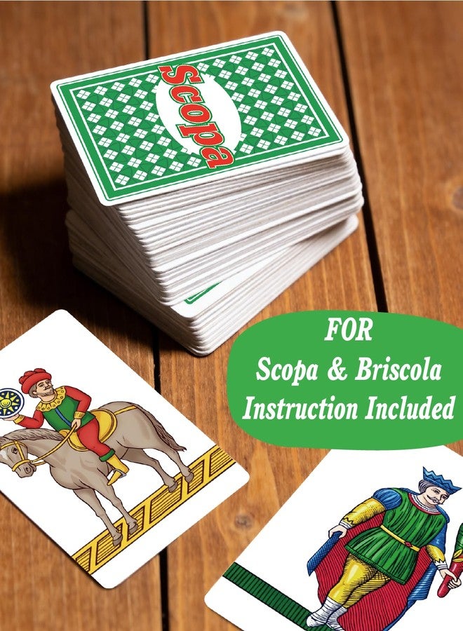 EDUMAETRIX Scopa Classic Italian Card Game with 2 Playing Decks, 100 Double-Sided Score Sheets, 2-6 Players, Family Strategy Game - Image 3