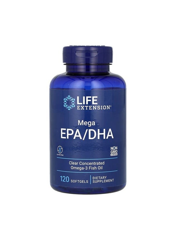Mega EPA/DHA، 120 كبسولة هلامية (1000 مجم لكل كبسولة هلامية)
