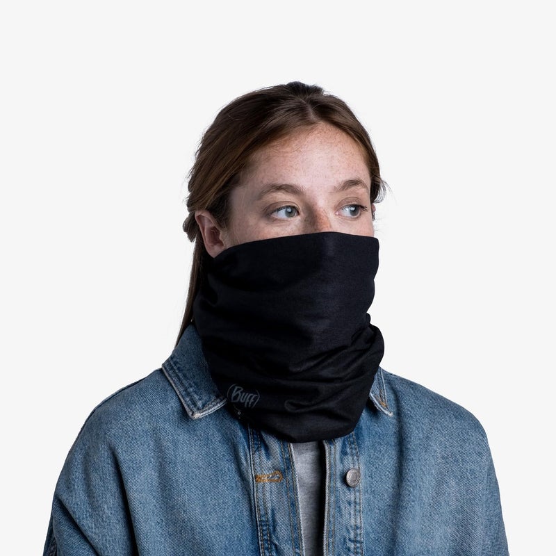Buff Polar Reversible Neckwear in Solid Black - Image 2