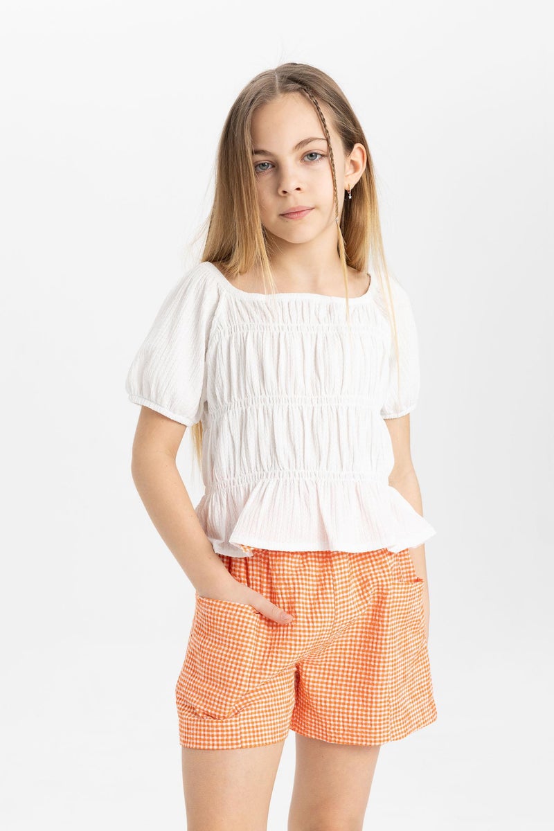 DeFacto Orange Girl Girl Paperbag Shorts Casual - Image 3