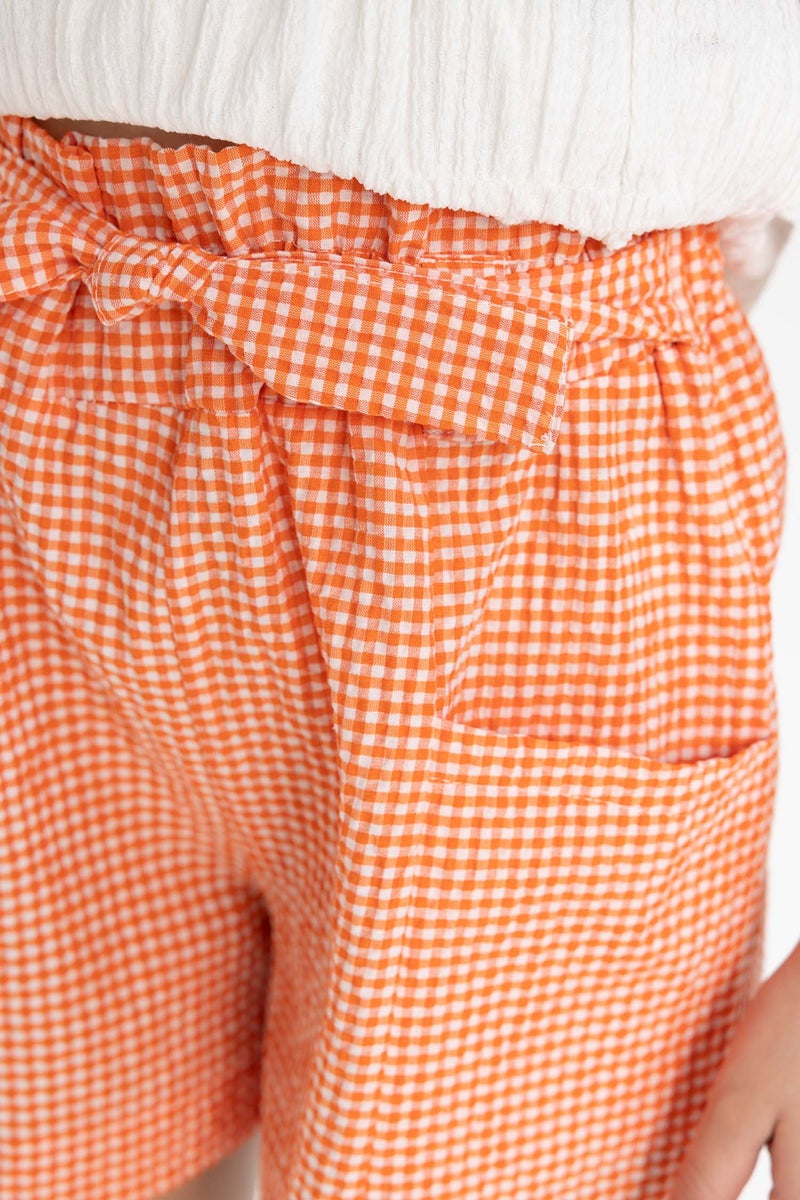 DeFacto Orange Girl Girl Paperbag Shorts Casual - Image 5