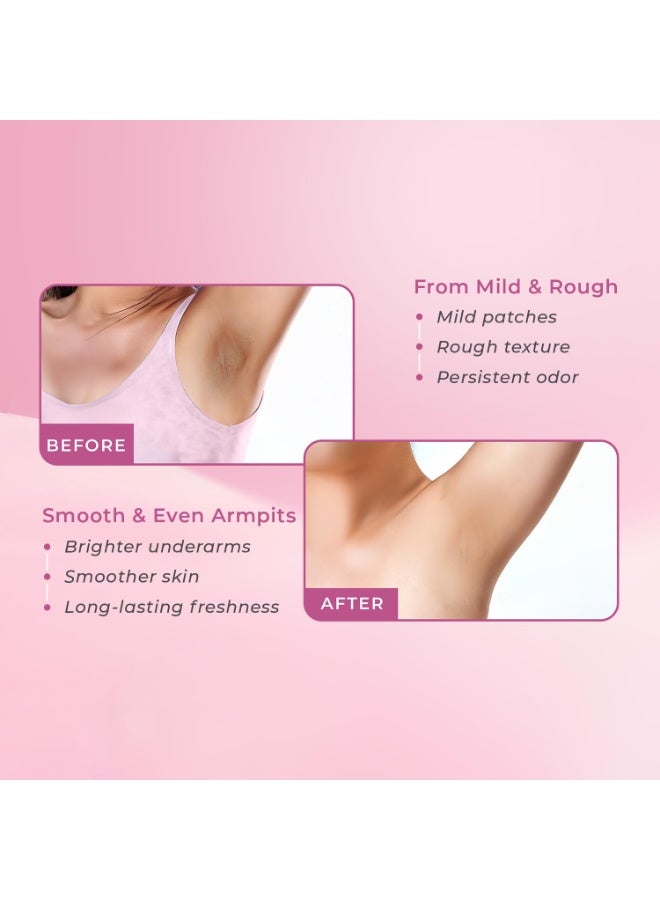 Vanesa Pro+ 4% AHA BHA Underarm Roll-on Deodorant | Derma Action formula for Up-to 48 hrs freshness, Even Tone Skin, Kills bacteria, Reduces Body Odor & Mild Pigmentation | 1% Mandelic, 2% Lactic, 1% Salicylic, Kojic Acid, Niacinamide | Alcohol & Aluminium Free |Pearl Fragrance,50ml - Image 5