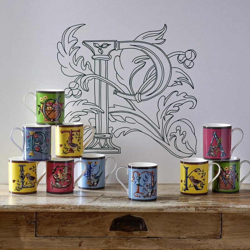 Spode Kit Kemp 12oz Alphabet Mug  Letter L Unique Stylish Pattern  Fine China  Dishwasher Safe  For Coffee and Tea  Fabulous Gift  Home or Office Use - Image 2