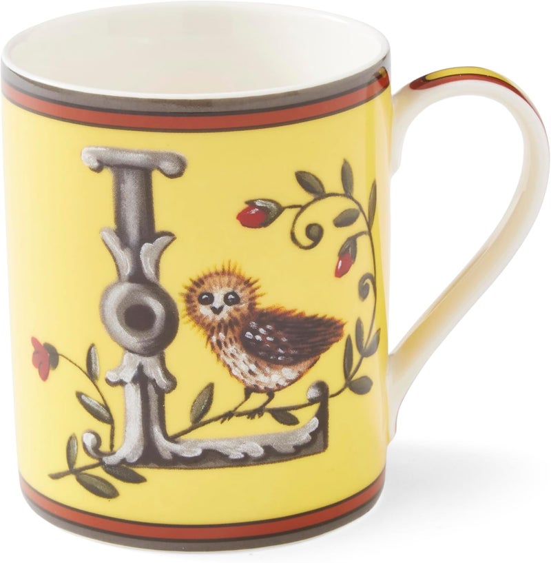 Spode Kit Kemp 12oz Alphabet Mug  Letter L Unique Stylish Pattern  Fine China  Dishwasher Safe  For Coffee and Tea  Fabulous Gift  Home or Office Use - Image 1