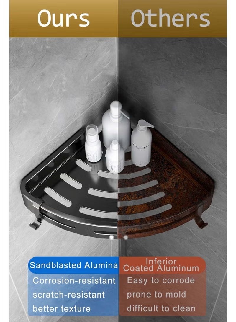 Beauenty 2 Pack Corner Shower Caddy, Shower Storage Organizer with Towel Rack, Bathroom Storage Shelf for Toilet, Kitchen, Bedroom - Image 3