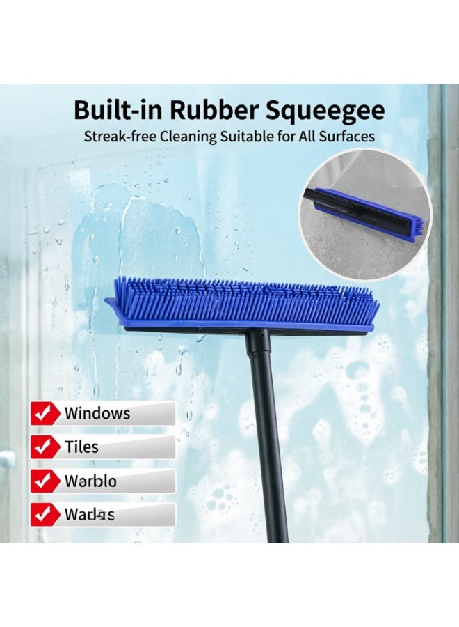 YY-Recheer Pet Hair Removal Broom with Rubber Bristle, Floor Cleaning Kit with Adjustable Handle & Detachable Microfibre Cloth - Image 3