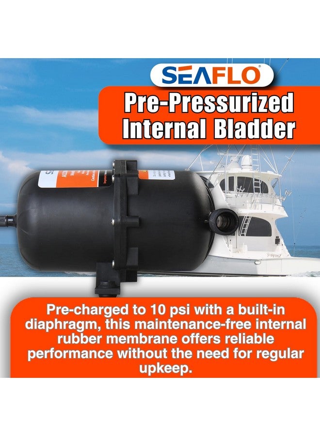 سيفلو مضخة مياه SEAFLO للتحكم في تدفق المياه مع خزان تجميع داخلي - ١٢٥ رطل/بوصة مربعة، ٢٣.٥ أونصة (٠.٧٥ لتر) | يقلل من دورات المضخة ويسهل تدفق المياه للأنظمة البحرية، والمركبات الترفيهية، والأنظمة غير المتصلة بالشبكة - Image 3
