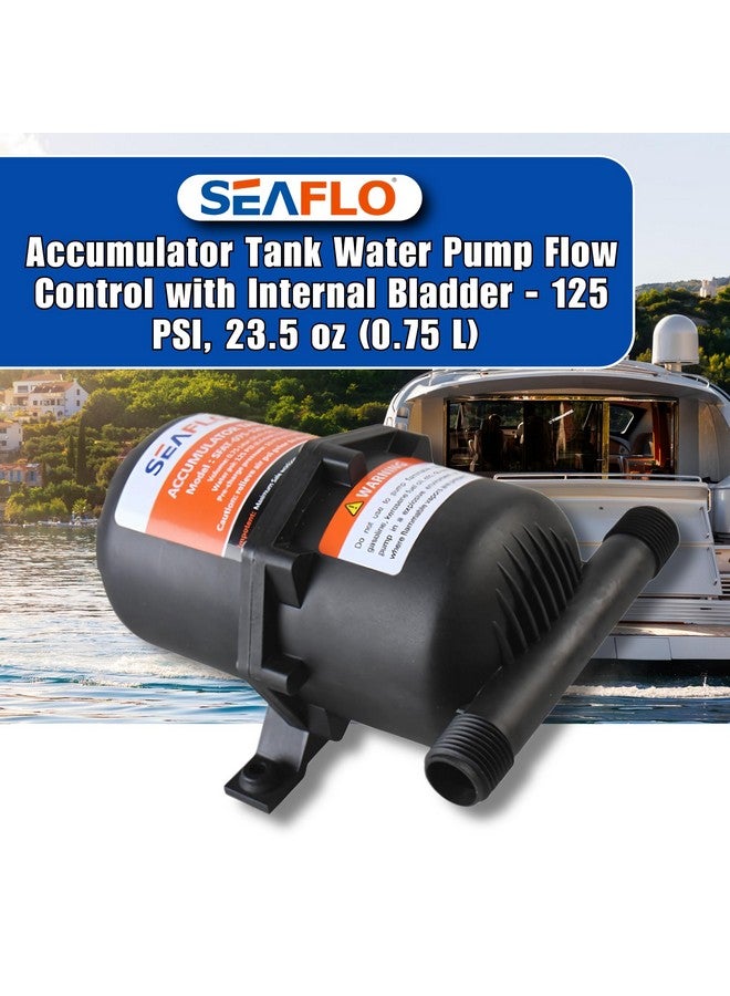 سيفلو مضخة مياه SEAFLO للتحكم في تدفق المياه مع خزان تجميع داخلي - ١٢٥ رطل/بوصة مربعة، ٢٣.٥ أونصة (٠.٧٥ لتر) | يقلل من دورات المضخة ويسهل تدفق المياه للأنظمة البحرية، والمركبات الترفيهية، والأنظمة غير المتصلة بالشبكة - Image 2