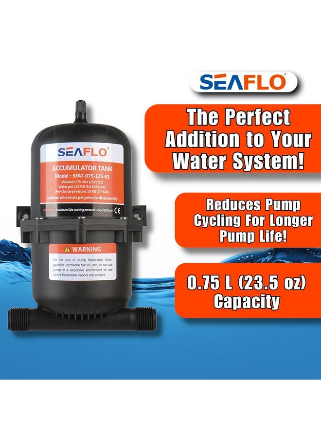 سيفلو مضخة مياه SEAFLO للتحكم في تدفق المياه مع خزان تجميع داخلي - ١٢٥ رطل/بوصة مربعة، ٢٣.٥ أونصة (٠.٧٥ لتر) | يقلل من دورات المضخة ويسهل تدفق المياه للأنظمة البحرية، والمركبات الترفيهية، والأنظمة غير المتصلة بالشبكة - Image 4