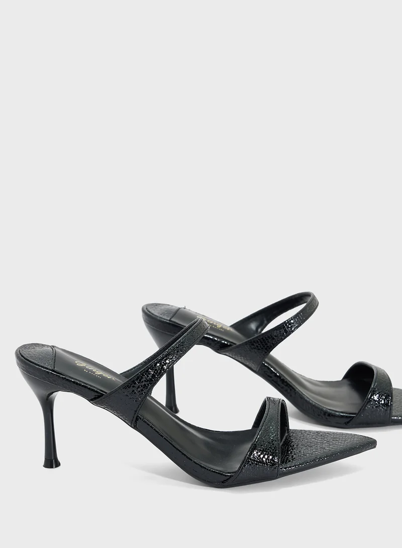 Ginger Pointed Heeled Mule